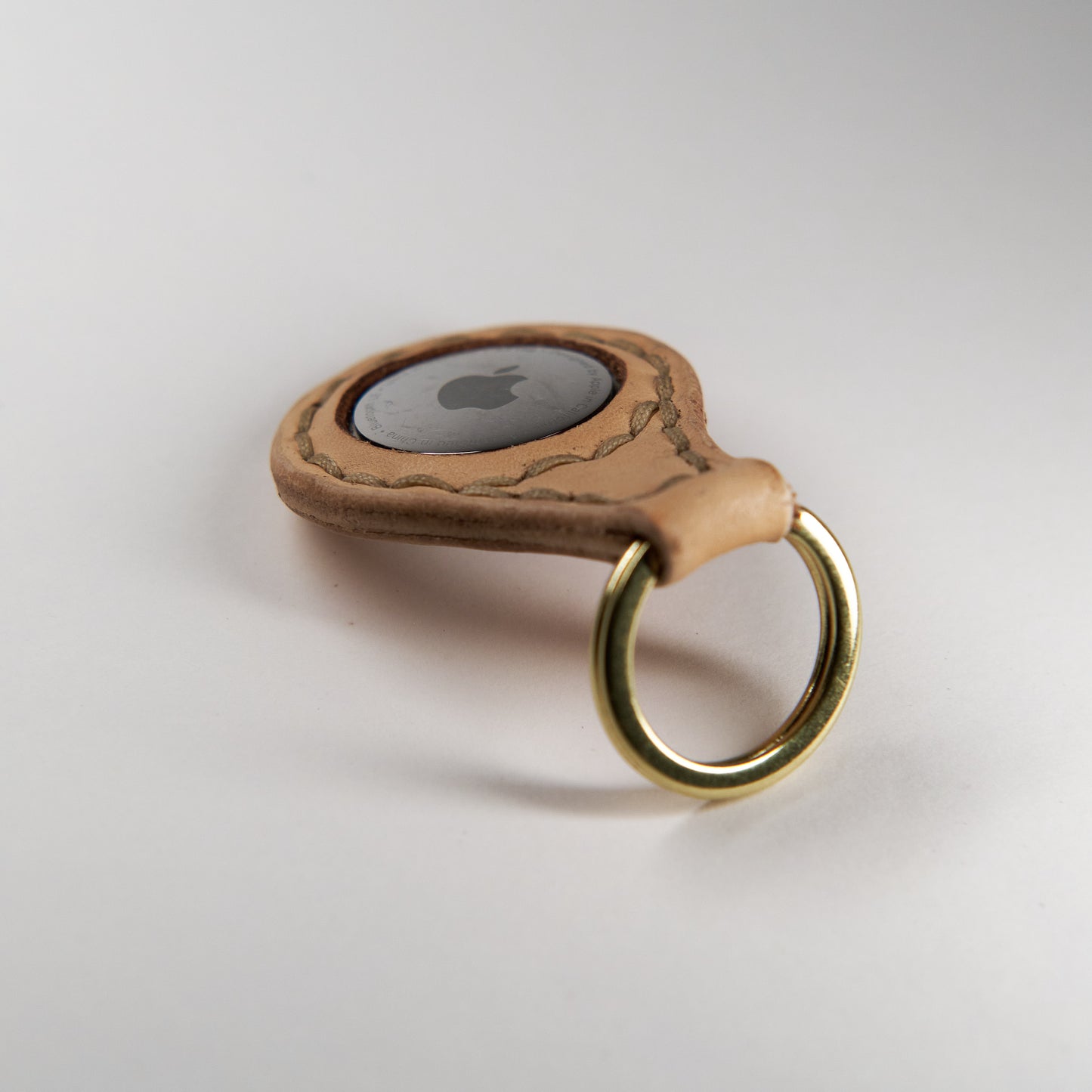 Leather AirTag holder keychain