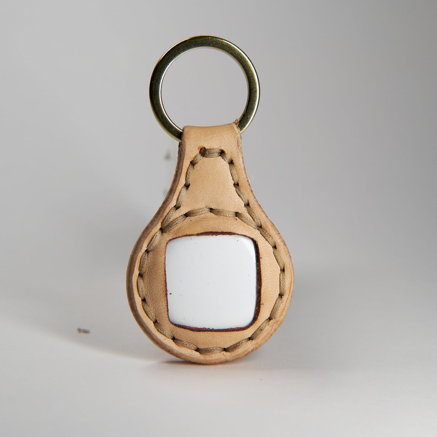 Leather AirTag holder keychain