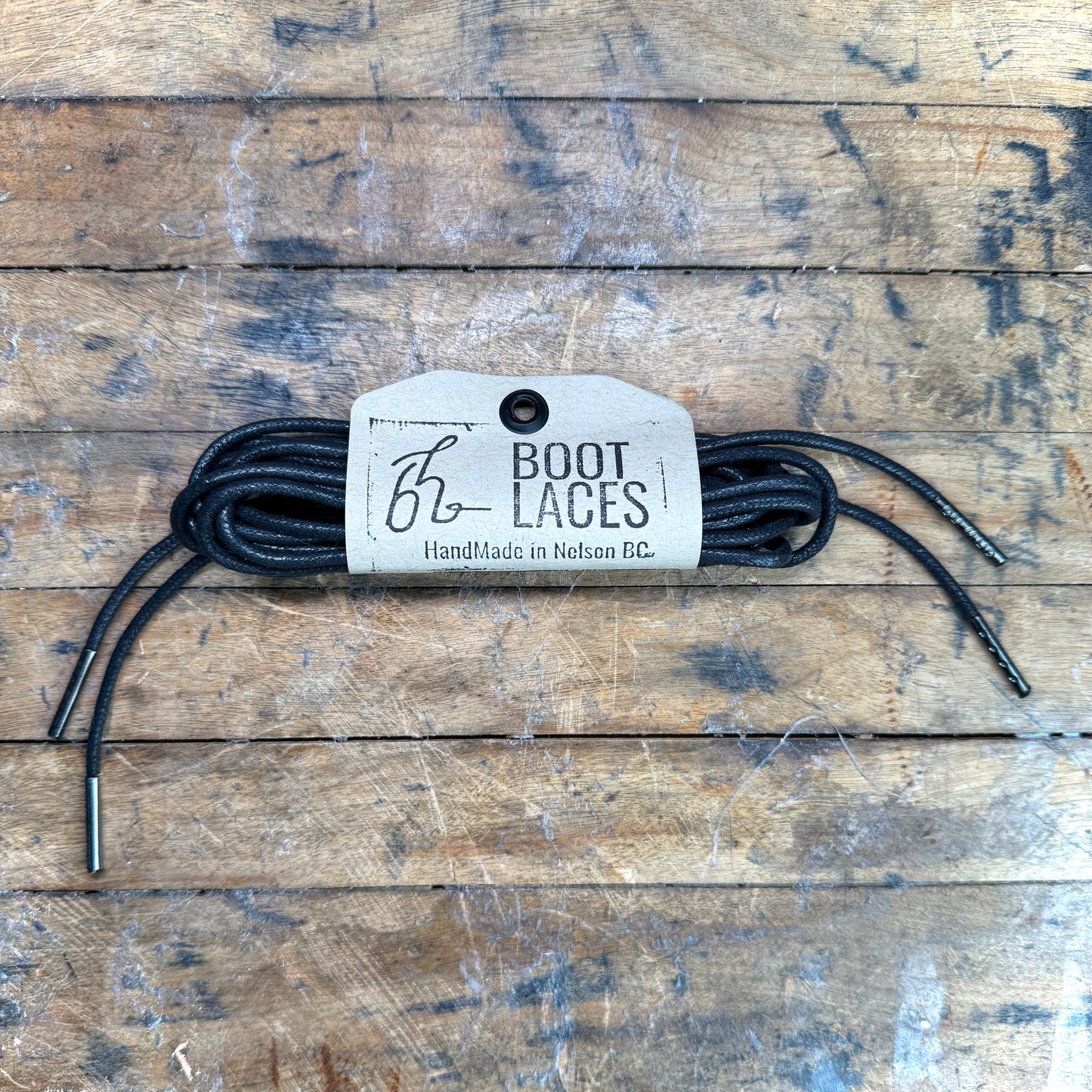 Boot Lace - Waxed Cotton Black
