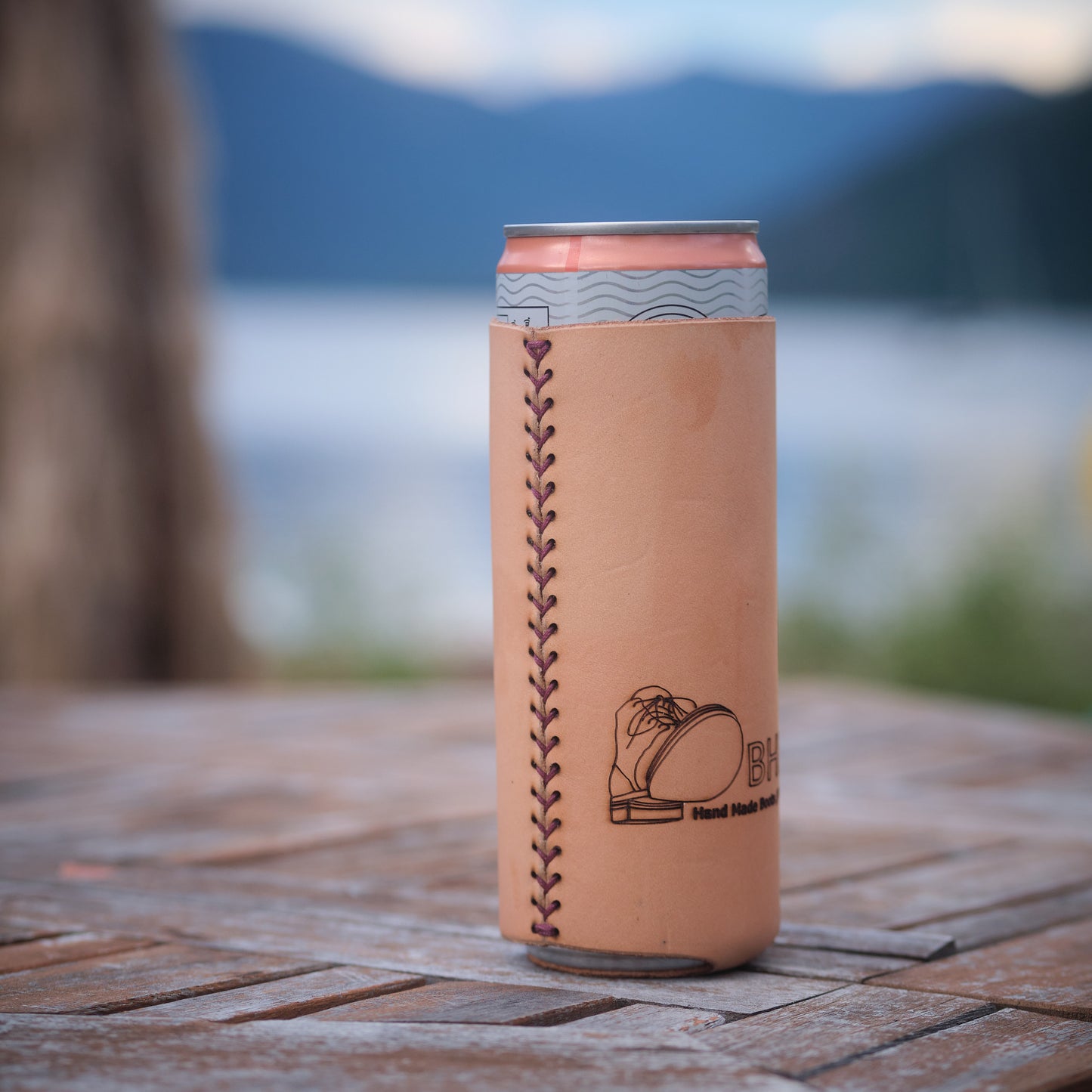 Leather Can Sleeve - Tall skinny can