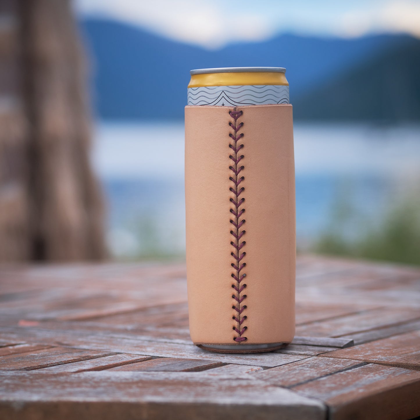 Leather Can Sleeve - Tall skinny can