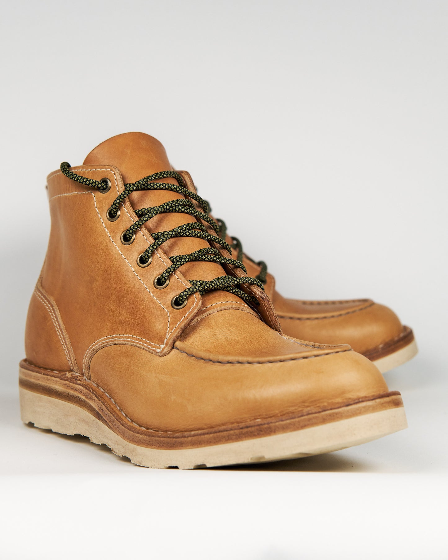 Blonde Moc Toe Leather Boot